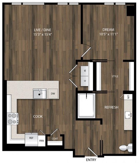 Portland Astoria Apartments in Portland, Oregon A17 ANSI Floor Plan